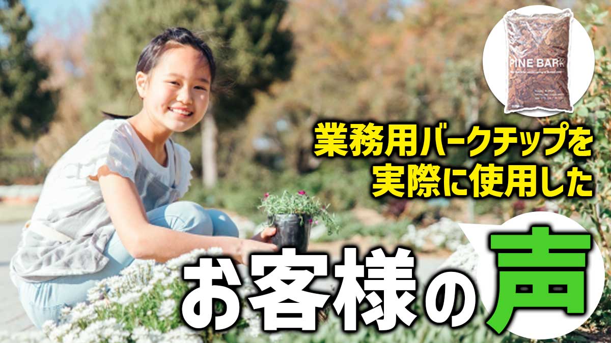 業務用バークチップを実際に使用したお客様の声